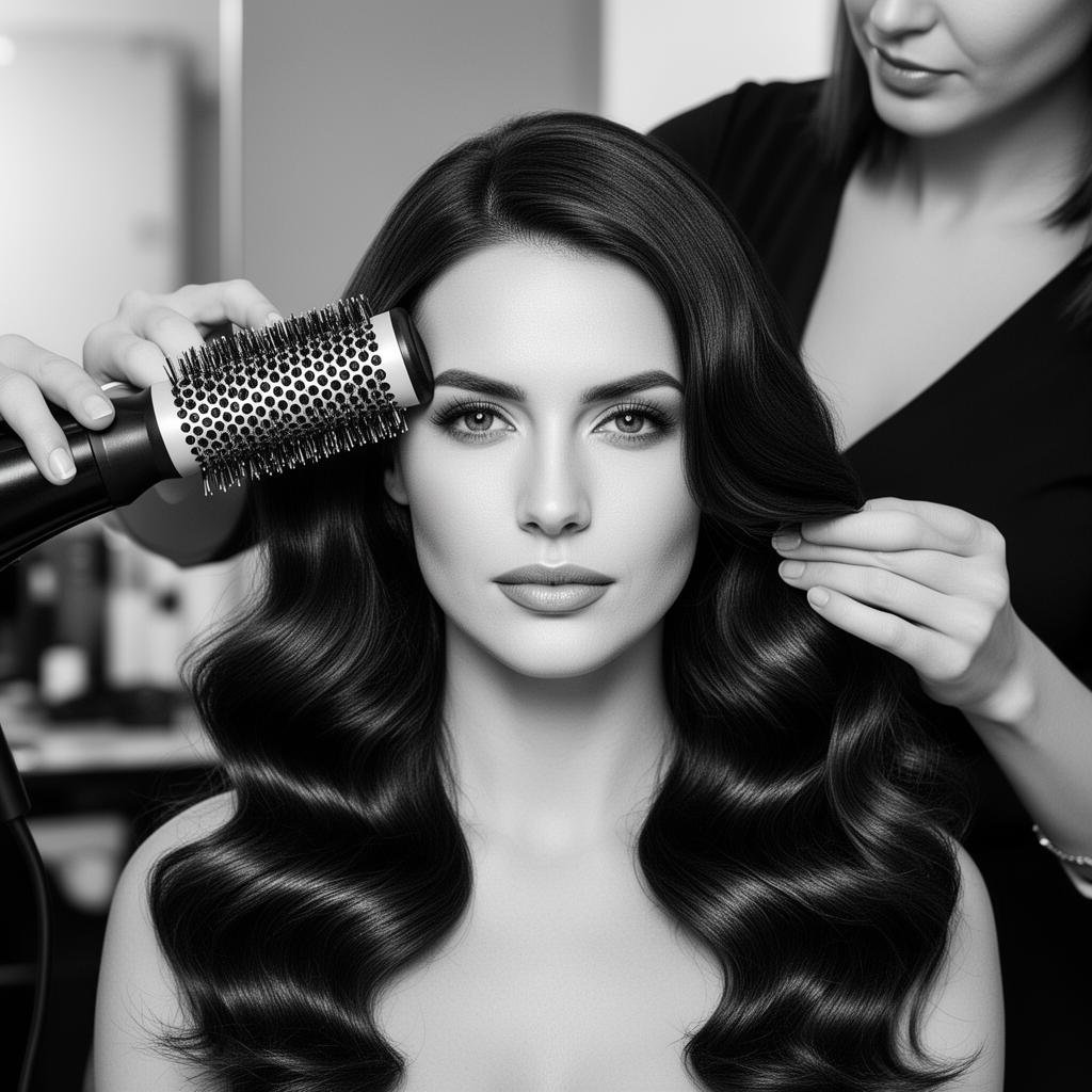 Brushing volumineux et brillant réalisé chez Batista Coiffure